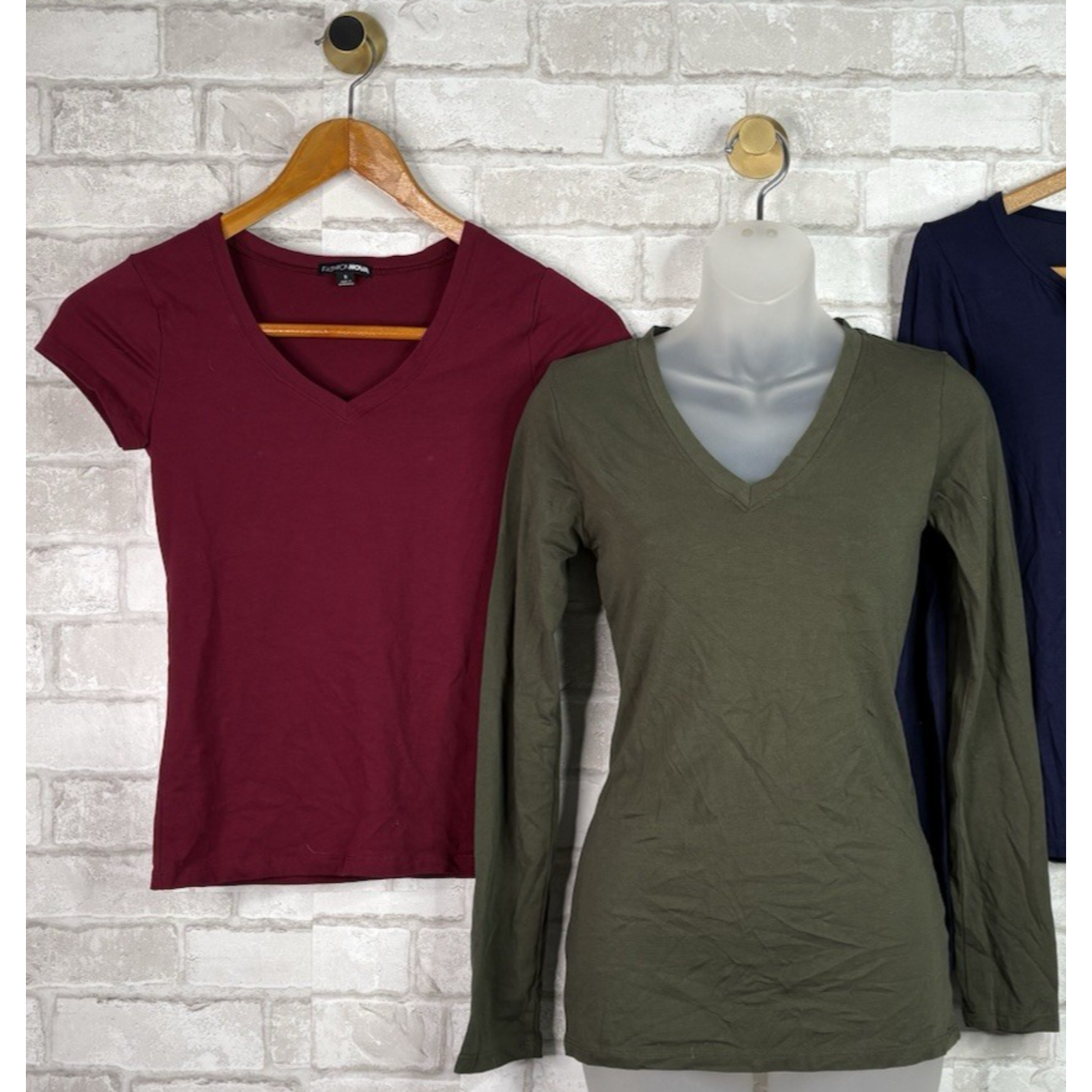 Two Fashion Nova Basic TShirts Short And Long Sleeve Solid Colors